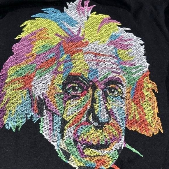 Albert Einstein Graphic T-Shirt With Colorful Embroidery Bioworld Brand 100% Cot - Picture 2 of 8